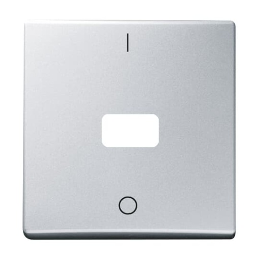 Rocker with legend Characters 0 and 1 Open for Symbol for Switchpush button, Single rocker aluminium silver - Allwetter 44 IP 44