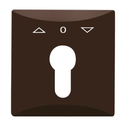 Cover plate with legend Symbol "arrows" and "0" for Venetian blind, Key brown - Allwetter 44 IP 44