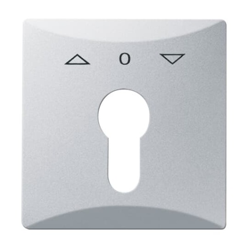 Cover plate with legend Symbol "arrows" and "0" for Venetian blind, Key aluminium silver - Allwetter 44 IP 44