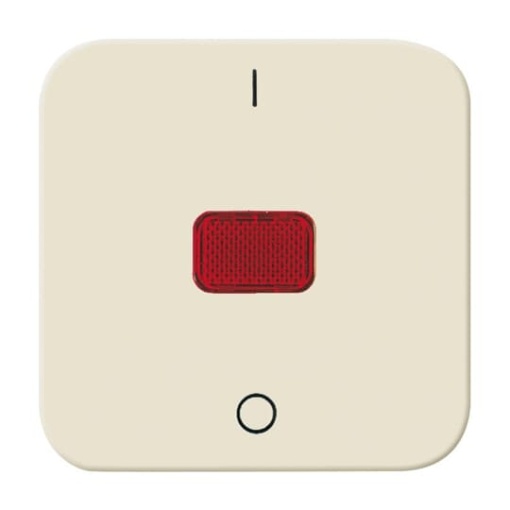 Rocker with legend Characters 0 and 1 with Red Calotte for Switchpush button, Single rocker white - Busch-Duro 2000 SI