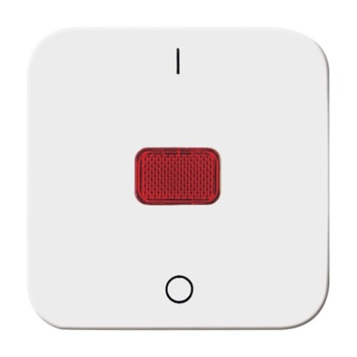 Rocker Characters 0 and 1 with Red Calotte for Switchpush button, Single rocker alpine white - Reflex SI