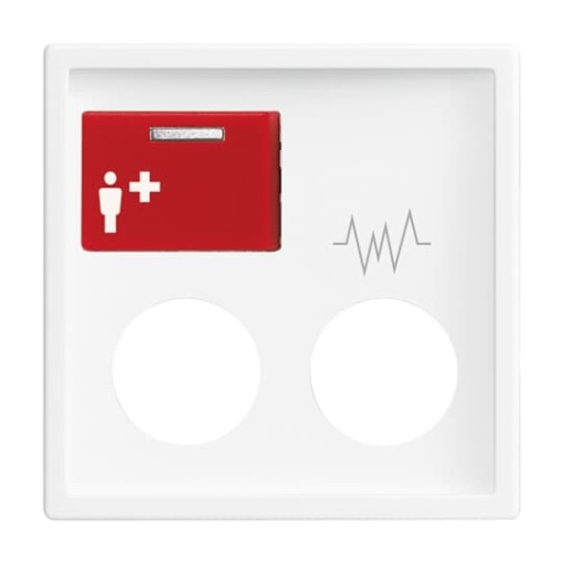 Cover plate Call module 1 gang Red studio white - Platform 63
