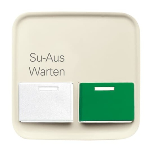 Cover plate 2 gang White  Green white - Busch-Duro 2000 SI