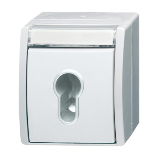 Key Switch with labelling field Key, Off switch 1-pole alpine white - ocean