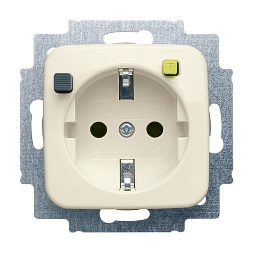 FI-Schukomat SCHUKO socket insert Protective Contact SCHUKO 2PPE 16 A 30 mA white - Busch-Duro 2000 SI