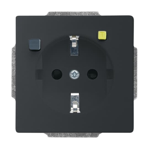 FI-Schukomat SCHUKO socket insert Safety Shutter black matt - Platform 63