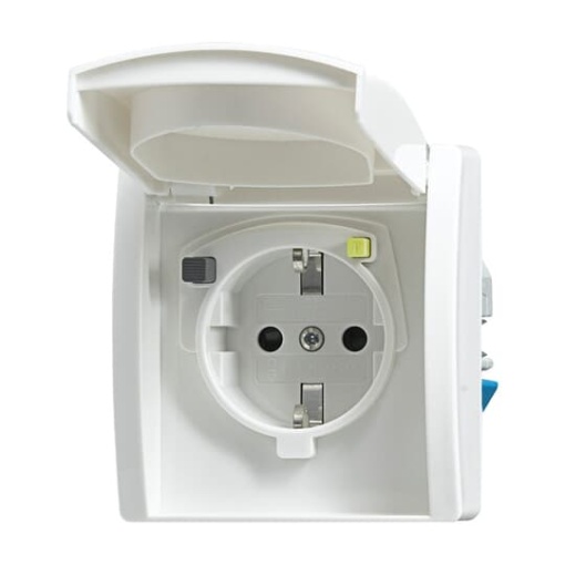 FI-Schukomat SCHUKO socket Protective Contact SCHUKO 2PPE 16 A 30 mA alpine white - Allwetter 44 IP 44