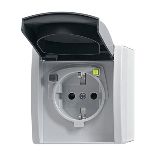 FI-Schukomat SCHUKO socket Protective Contact SCHUKO 2PPE 16 A 30 mA grey - ocean
