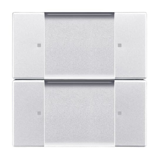 Control Element for Switchdimmer Zigbee 2gang Radio Control aluminium silver - 63x63