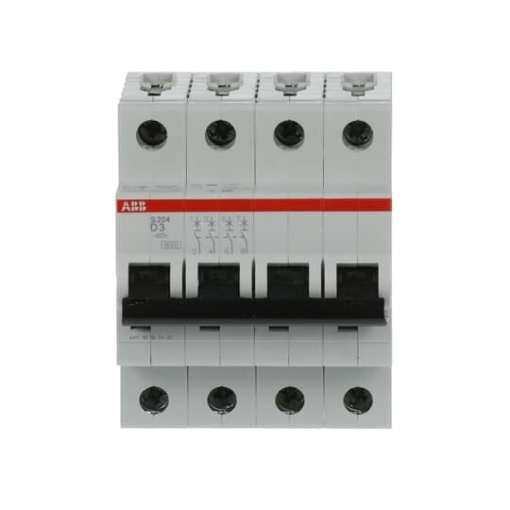 Miniature Circuit Breaker - S200 - 4P - 3 A - D - AC 6 kA