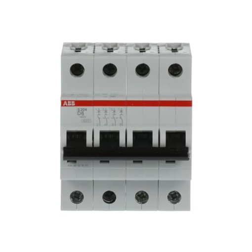Miniature Circuit Breaker - S200 - 4P - 6 A - D - AC 6 kA