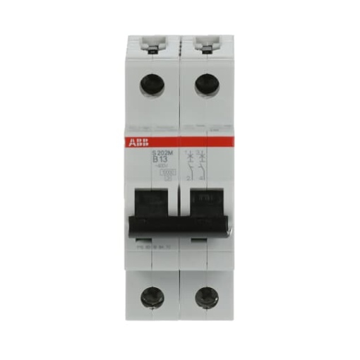 Miniature Circuit Breaker - S200M - 2P - 13 A - B - AC 10 kA