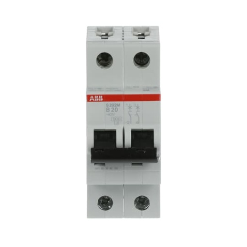 Miniature Circuit Breaker - S200M - 2P - 20 A - B - AC 10 kA