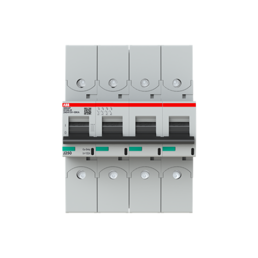 S804P-D100-R High Performance Circuit Breaker with ring tongue terminal. D Characteristic. 50kA, 100A, 4P