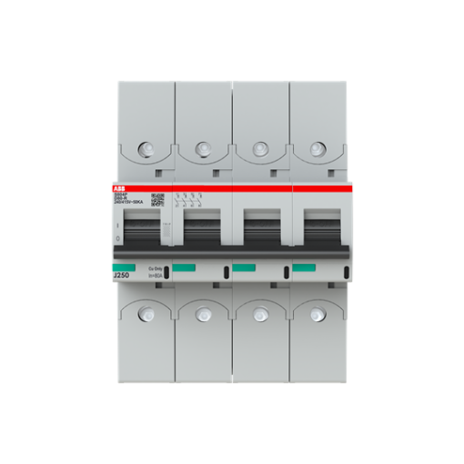 S804P-D80-R High Performance Circuit Breaker with ring tongue terminal. D Characteristic. 50kA, 80A, 4P