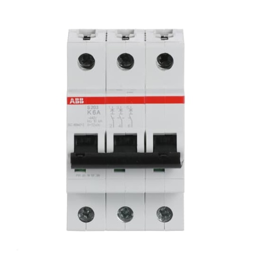 Miniature Circuit Breaker - S200 - 3P - 6 A - K - AC 6 kA