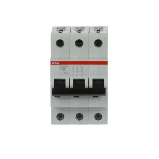 Miniature Circuit Breaker - S200M - 3P - 16 A - D - AC 10 kA