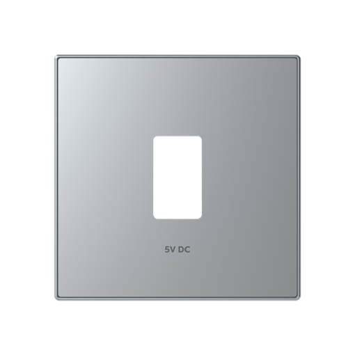 Cover USB charger USB 1 gangs Silver  - Sky Niessen