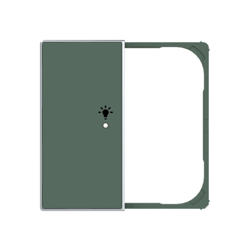 Cover plate Symbol "light" for Switchdimmer Single push button Green - Sky Niessen