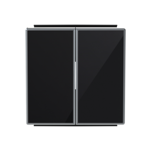 Rocker Without imprint for Switchpush button, Two-part rocker Black Glass - Sky Niessen