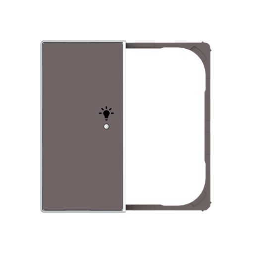 Cover plate Symbol "light" for Switchdimmer Single push button Taupe - Sky Niessen