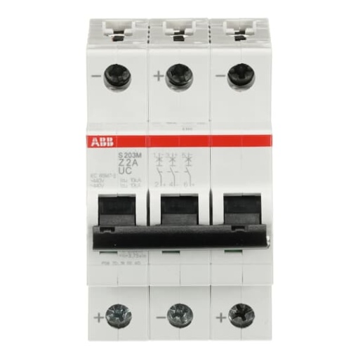 Miniature Circuit Breaker - S200MUC - 3P - 2 A - Z - AC 10 kA