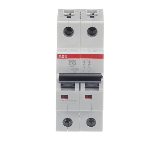 Miniature Circuit Breaker - S200 - 2P - 63 A - C - AC 6 kA