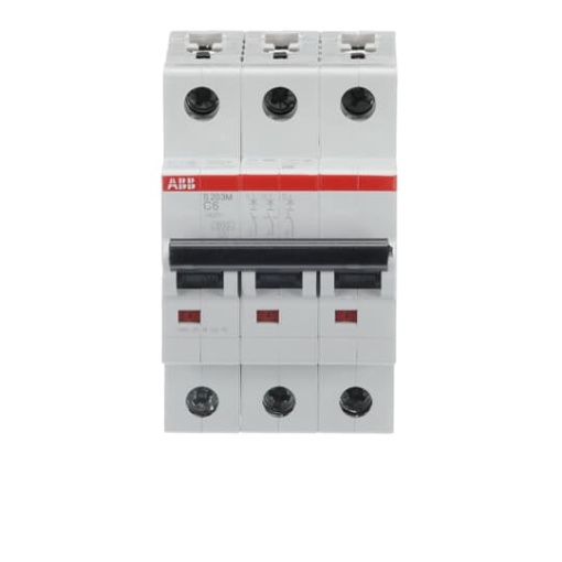 Miniature Circuit Breaker - S200M - 3P - 6 A - C - AC 10 kA