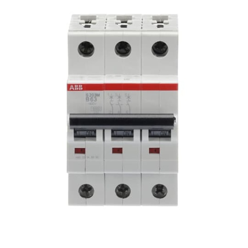 Miniature Circuit Breaker - S200M - 3P - 63 A - B - AC 10 kA