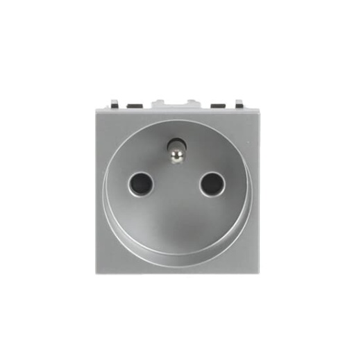 Socket outlet insertcover French norm NF Without imprint Silver - Zenit