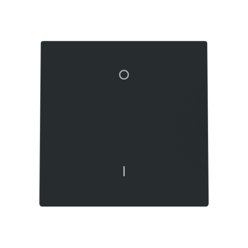 Cover plate Characters 0 and 1 for Switchpush button, Single rocker Black - Alba