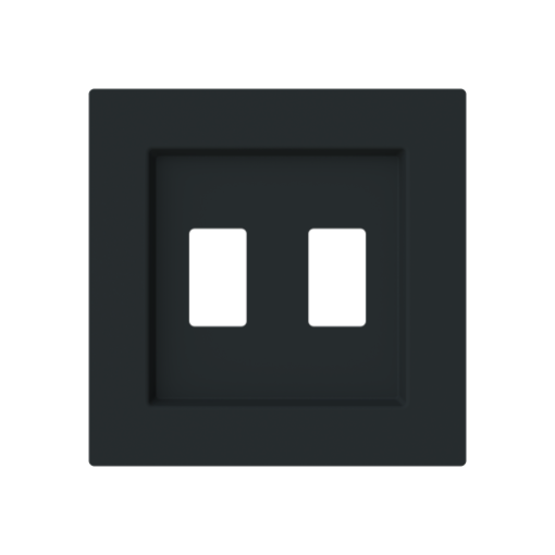 Cover plate For data connection housing 2 gang Black - Alba