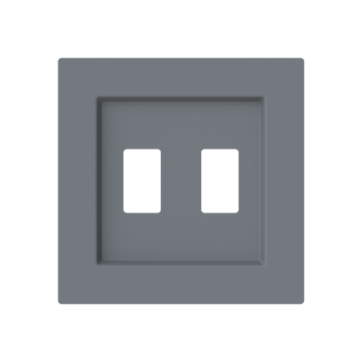Cover plate For data connection housing 2 gang Grey - Alba
