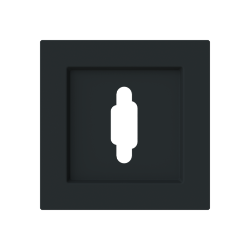 Cover plate VGA 1 gang Black - Alba