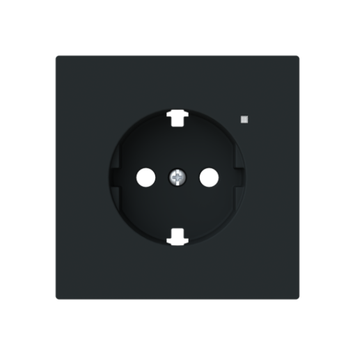 Cover socket outlet Central cover plate for Socket outlet Without imprint Black - Alba