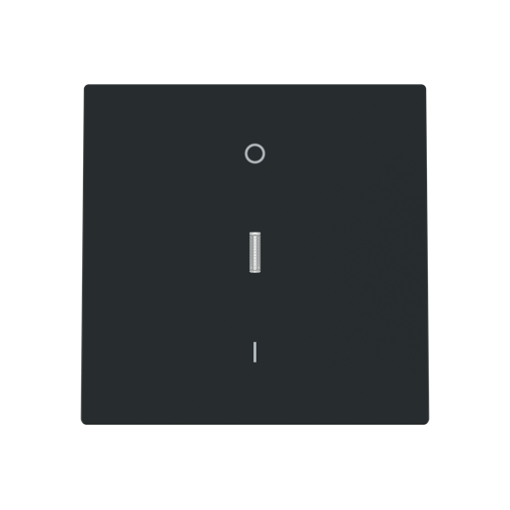 Cover plate Characters 0 and 1 for Switchpush button, Single rocker Black - Alba