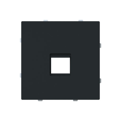 Cover plate For data connection housing 1 gang Black - Alba