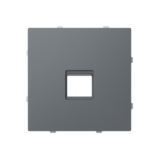 Cover plate For data connection housing 1 gang Grey - Alba
