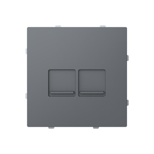 Cover plate For data connection housing 1 gang Grey - Alba