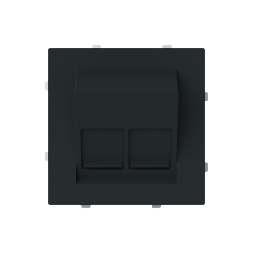 Cover plate For data connection housing 1 gang Black - Alba