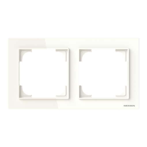 Frame 2-gang White Glass - Alba