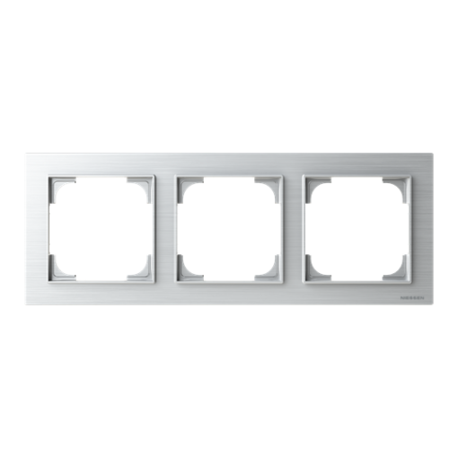 Frame 3-gang Stainless steel - Alba