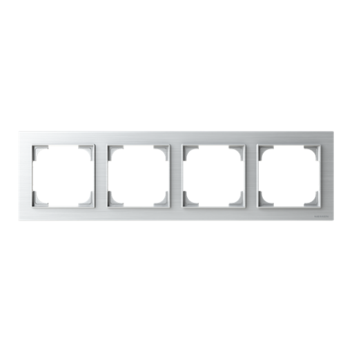 Frame 4-gang Stainless steel - Alba