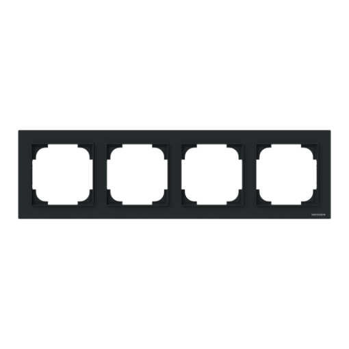 Frame 4-gang Black - Alba