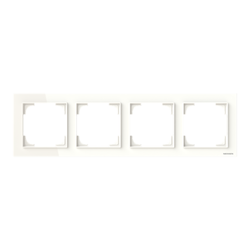 Frame 4-gang White Glass - Alba