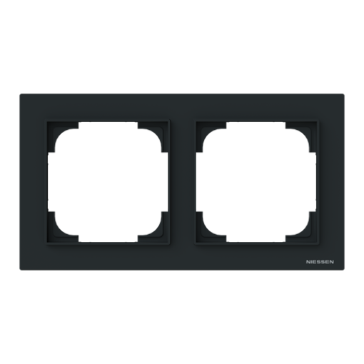 Frame 2-gang Black - Alba