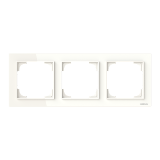 Frame 3-gang White Glass - Alba