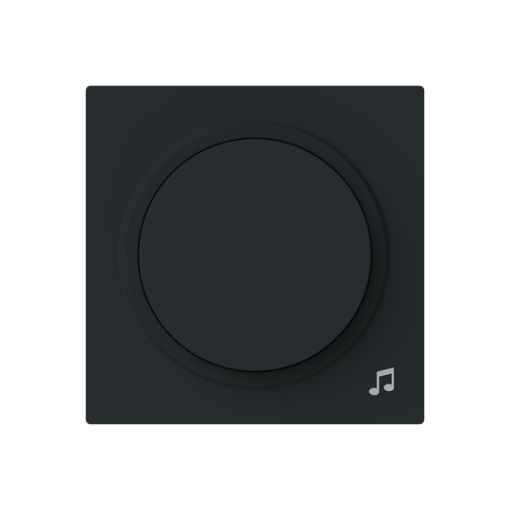 Cover plate Various symbols for Dimmer Turn button Black - Alba