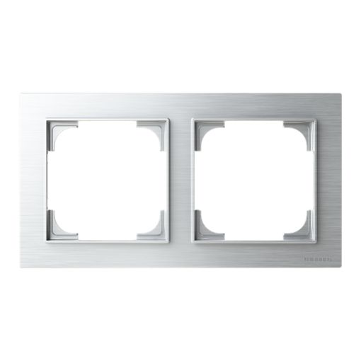 Frame 2-gang Stainless steel - Alba