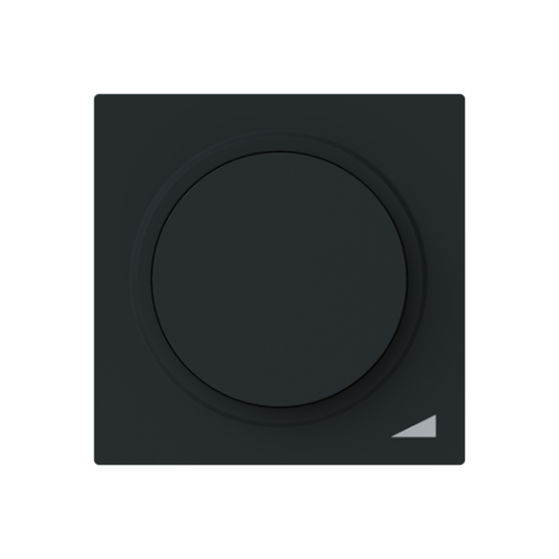 Cover plate Symbol "rotational speed" for Dimmer Turn button Black - Alba